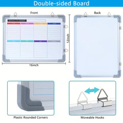 Weekly Dry Erase Board 40 64X30 48 Cm Double Sided Calendar Whiteboard
