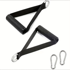 Rubber Non-slip Handle for Resistance Band, 1 Pair Handle with 2 Hooks