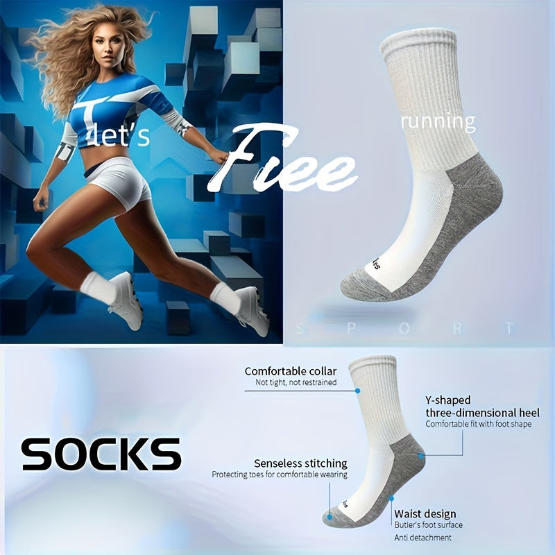 6 Pairs Unisex Casual Breathable Mid-calf Socks