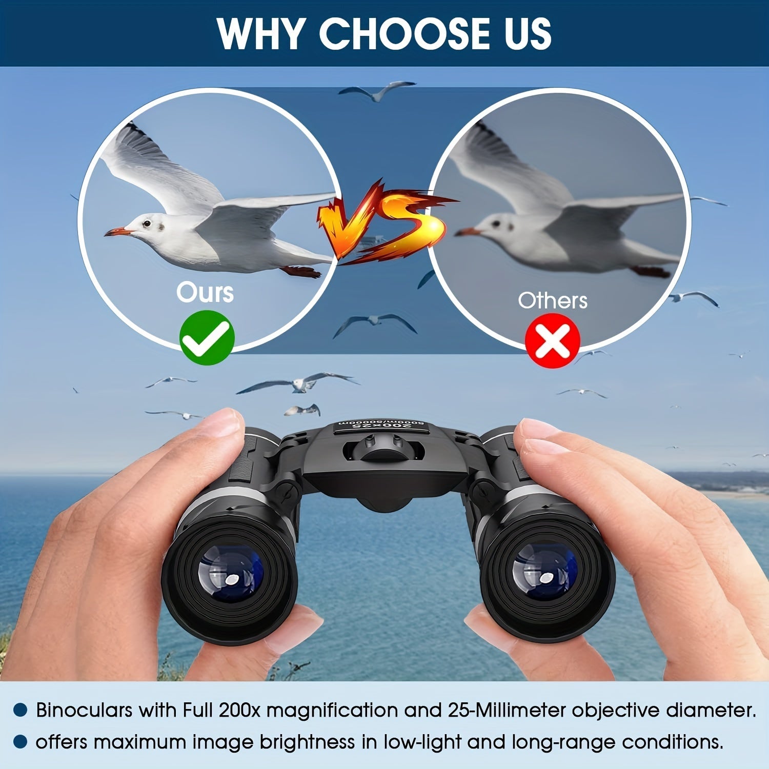 100x22 Compact Binoculars For Bird Watching Traveling