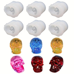 Skull Head Key Chain Resin Silicone Mold DIY Bracelet Halloween Pendant