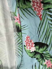 Boho Tank Top Women's Plus Tropical Print V Neck Slight Stretch