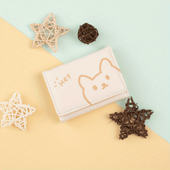 Kids Cartoon Kitten Wallet Small Animal Cat Three-Fold Wallet