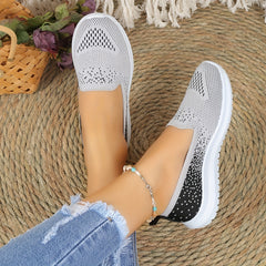 Women's Breathable Knit Slip-On Shoes Lightweight Comfortable Low Top Sneakers