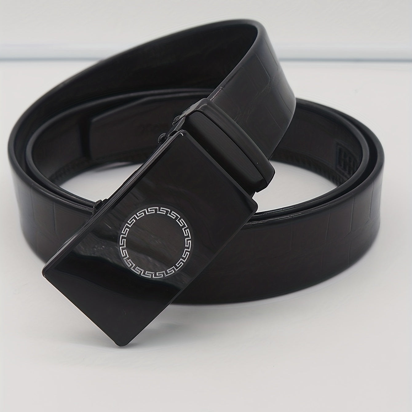 Men's Circle Pattern PU Business Casual Belt