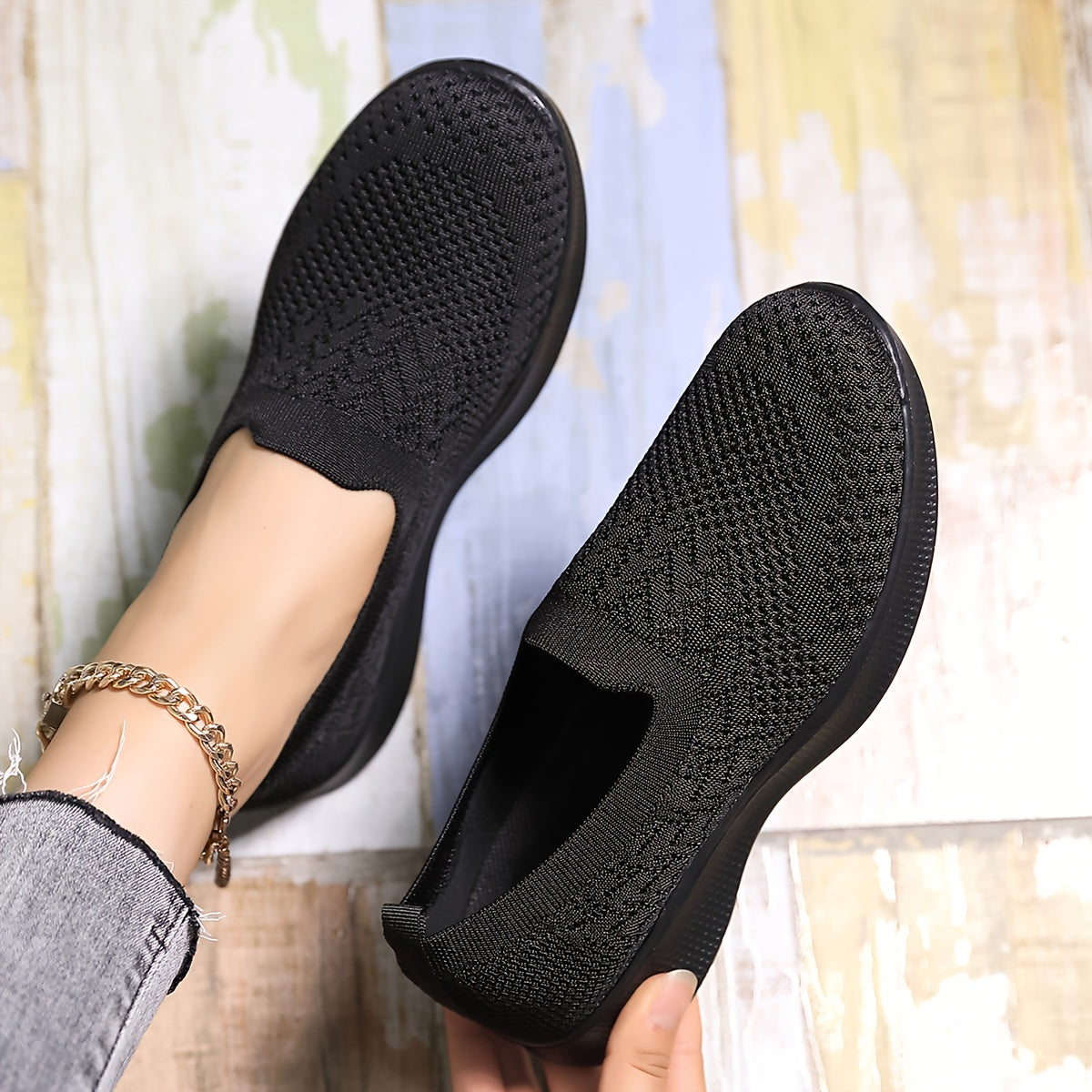 Women's Breathable Slip-on Walking Shoes Mesh Sneakers Non-slip