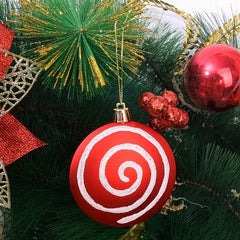 4pcs Red Round Candy Christmas Tree Pendant Family Party Decorations