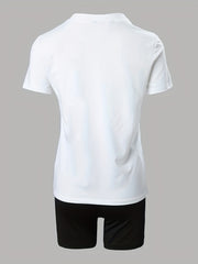 High Heel & Wineglass Print Tee & Solid Slim Shorts Set
