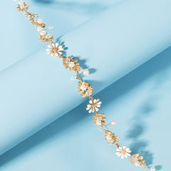 Golden Leaf Flower Bridal Headband Wedding Hair Piece
