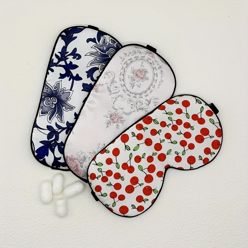 Plant Flower Pattern Eye Mask Blackout Blindfold Breathable Sleep Eye Mask