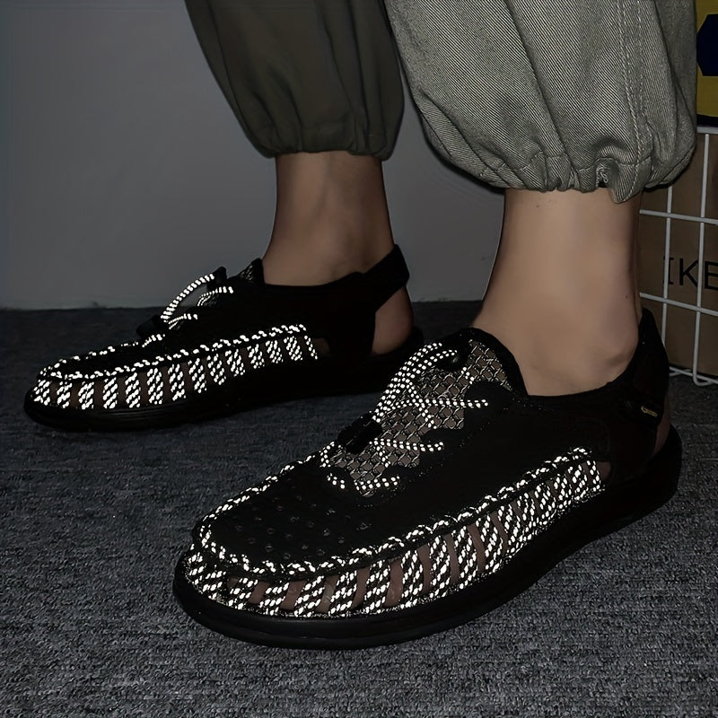 Men's Breathable Woven Sandals for Summer Beach Comfort
