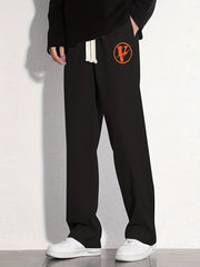 V Graphic Print Men's Loose Sweatpants Casual Jogger Pants