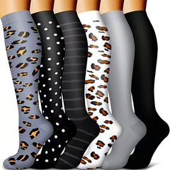 Striped Print Compression Socks for Women and Men