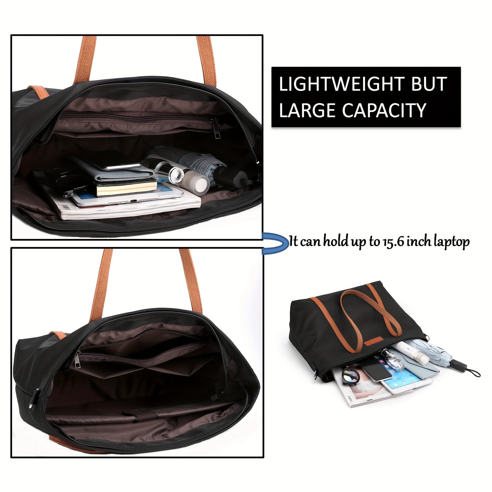 1PC Women's Work Bag Nylon Shoulder Bag For 15.6" Laptop Storage