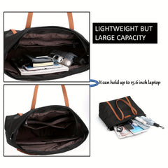 1PC Women's Work Bag Nylon Shoulder Bag For 15.6" Laptop Storage