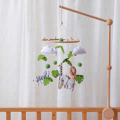 Leaf & Animal Baby Crib Mobile w/ Soft Plush Toys Vibrant Nursery Decor