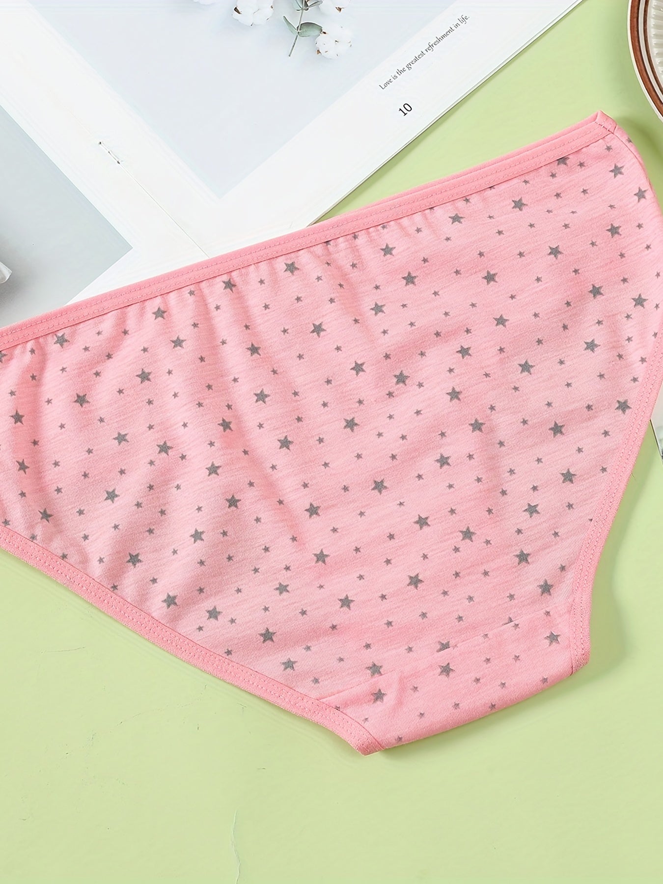 5pcs Girl's Cotton Triangle Panties BUTTERFLY Print Underwear