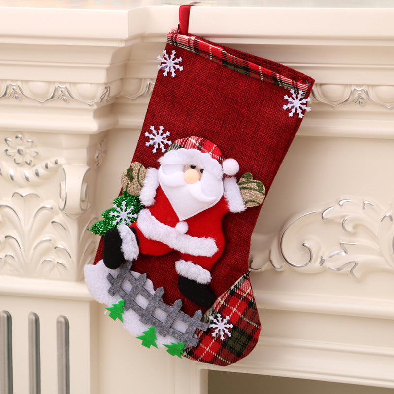 Large Christmas Socks Ornaments Gift Bag