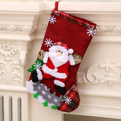 Large Christmas Socks Ornaments Gift Bag