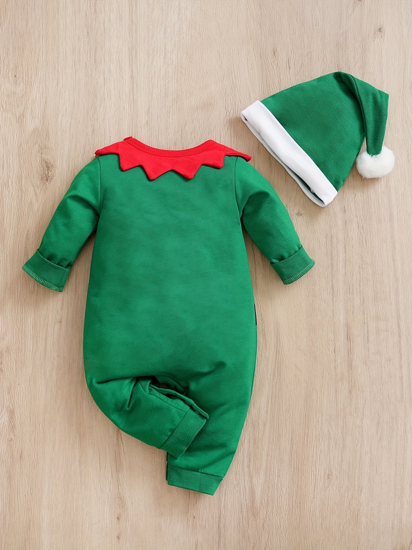 Cute Christmas Baby Jumpsuit Hat Set