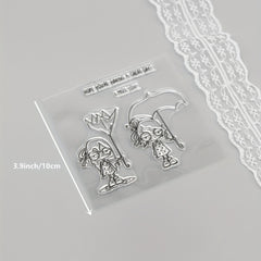 Girls Cartoon Clear Stamp for Card Making and Scrapbooking