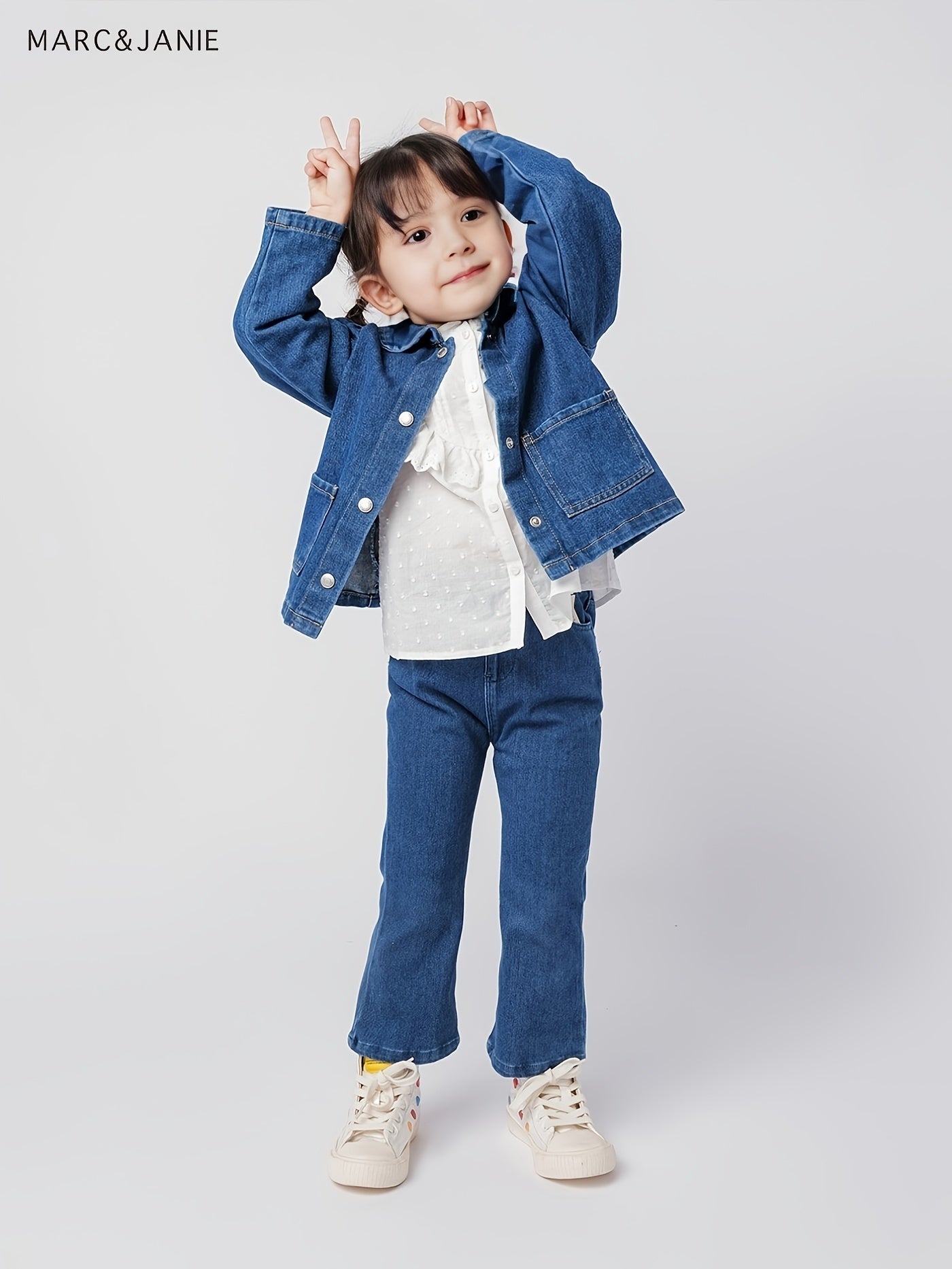 MARC&JANIE Girls Spring Jeans Baby Toddler Girls Flared Trousers
