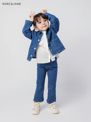 MARC&JANIE Girls Spring Jeans Baby Toddler Girls Flared Trousers