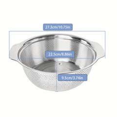 Stainless Steel Drain Basket with Handle for Vegetables, Fruits