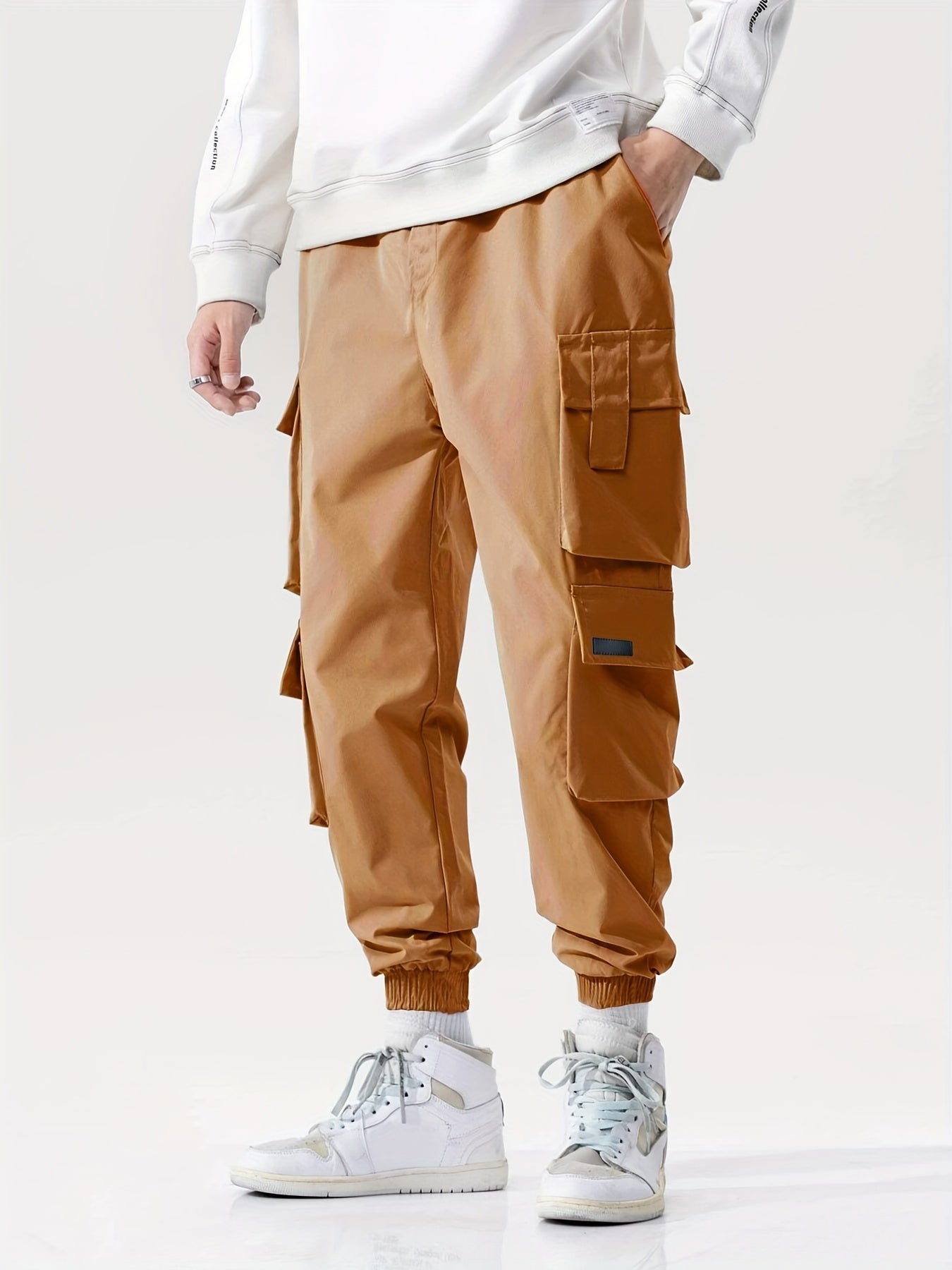 Men's Tapered Cargo Pants with Pockets