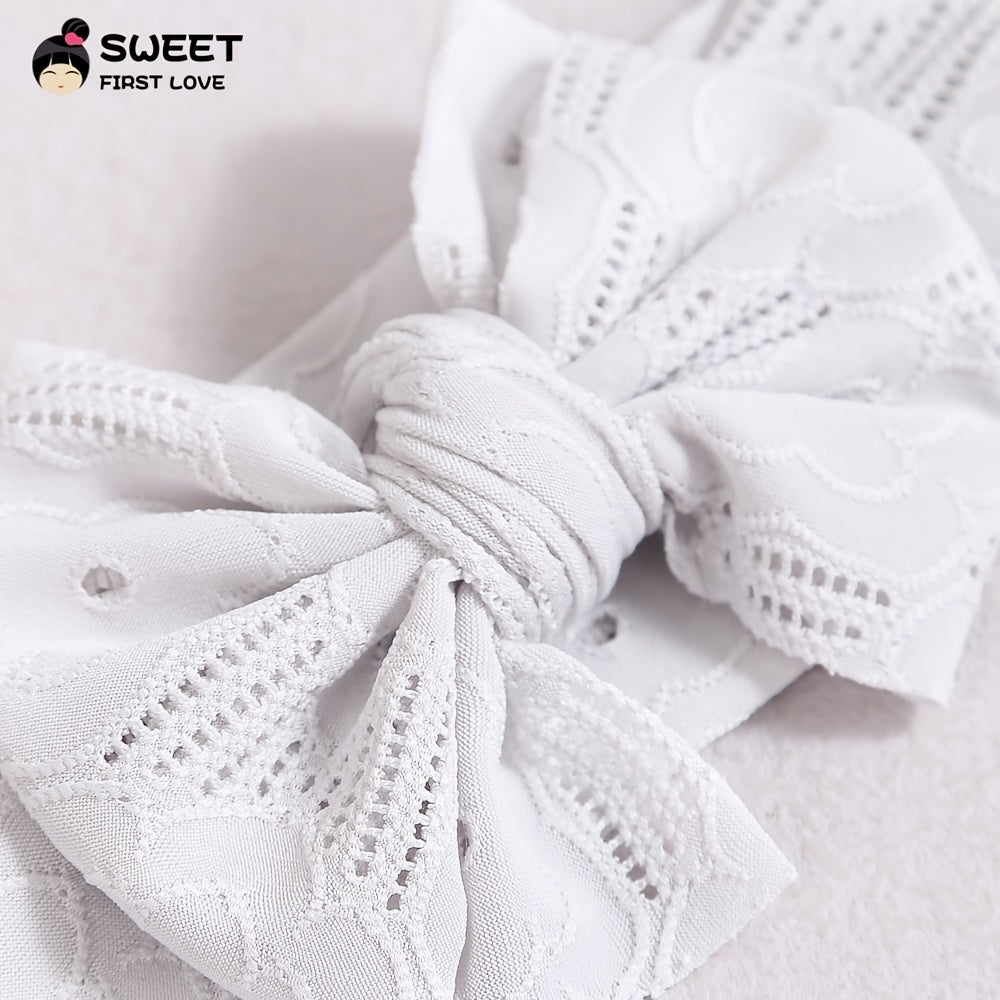 Girls Dressy Bow Headband Set 3pcs Soft Elastic Hair Accessories