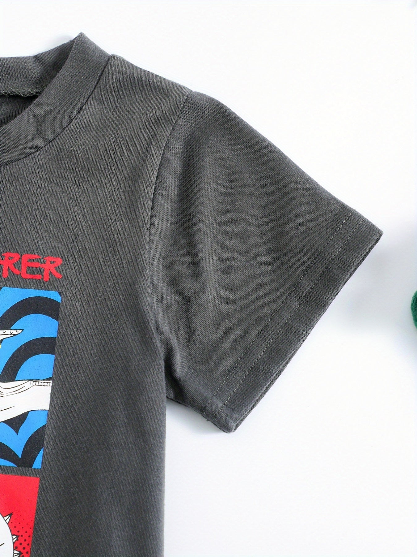 2pcs Boys Teen Dinosaur T-shirt & Shorts Set for Summer