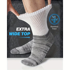 4 Pairs Bamboo Diabetic Ankle Socks Non Binding Top Women Men