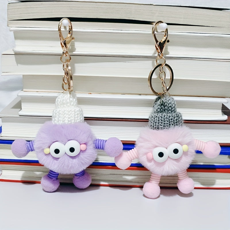 Cartoon Doll Key Chain Plush Ball Key Ring Pendant Car Ornament Bag Pendant