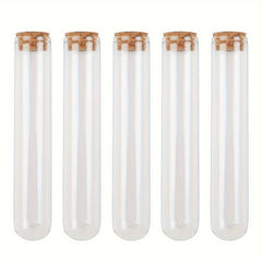 25pcs 45ml Glass Test Tubes with Cork Stoppers for Bath Salt Candy