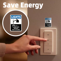 Energy Saving Light Switch Stickers Set for Home and Public Areas