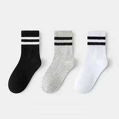 5 Pairs Kids Sports Crew Socks Thin Breathable Comfy Students Socks
