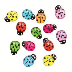 20pcs Colorful Tiny Ladybug Ornaments Mini Resin Craft Statues DIY Fairy Garden