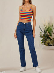 Striped Cami Top Summer Sleeveless Casual Spaghetti
