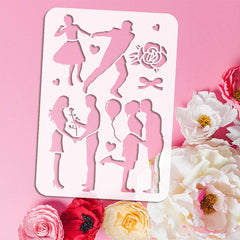 12pcs Romantic & Festive Stencil Set for Scrapbooking, Durable Craft Supplies
