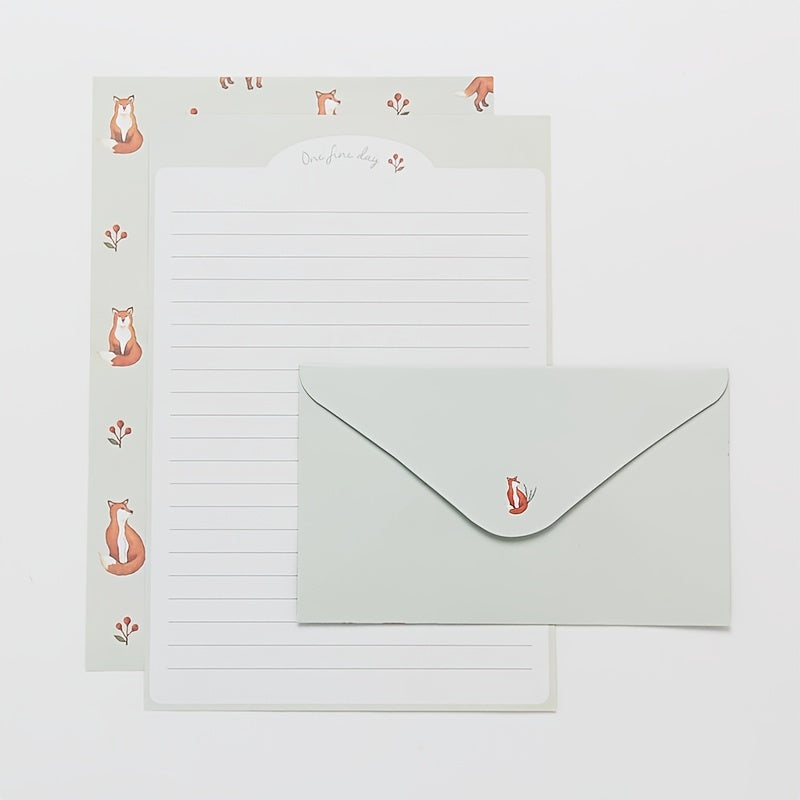 9Pcs Stationery Set: 6 Letter Paper, 3 Envelopes, Writing Office School Supplies