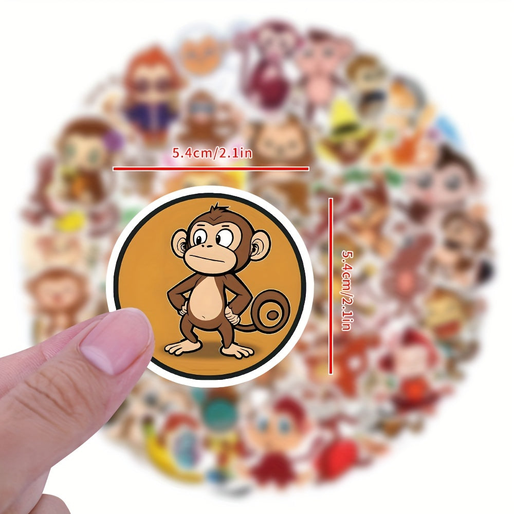 60pcs Monkey Stickers Waterproof Vinyl Stickers For Laptop Scrapbook