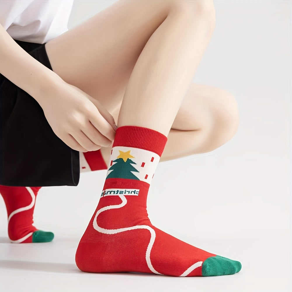 Christmas Cartoon Crew Socks - Year Socks