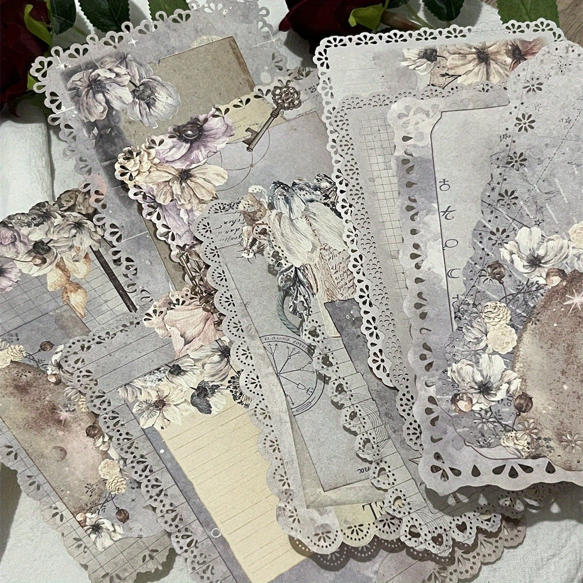 10pcs Constellation Hollow Lace Diary DIY Decoration Paper