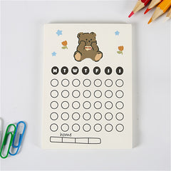 50pcs Bear Memo Pad Heart Small Book Self adhesive Tearable Sticky Notes