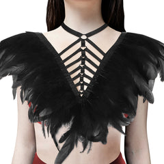 Feather Strappy Chest Harness Gothic Hollow Out Cage Body Suspenders