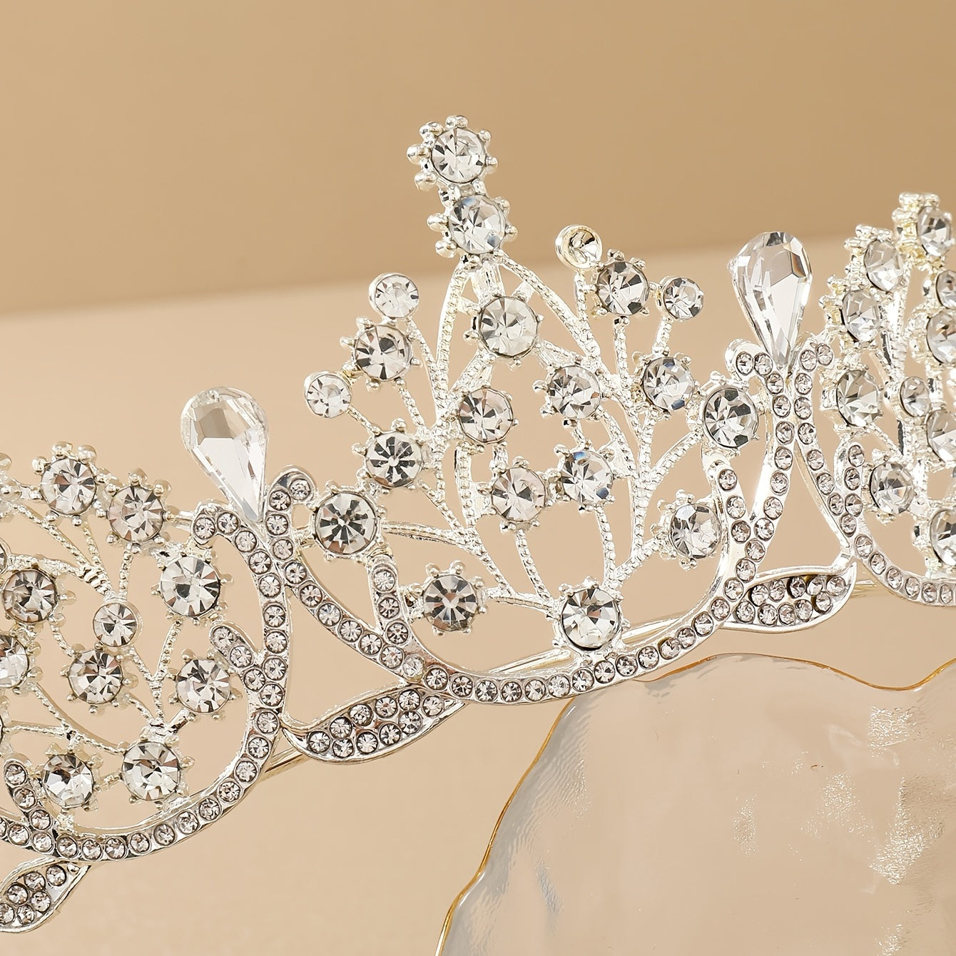 Silvery Crystal Headband Rhinestone Crown Princess Tiara Hair Accessory