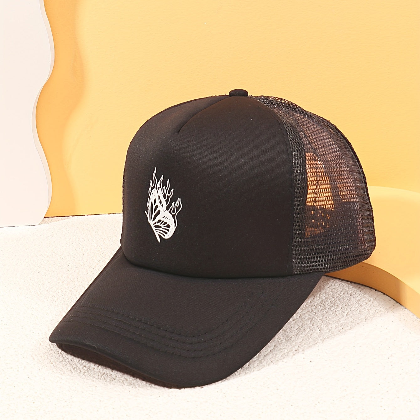 Butterfly Print Trucker Hat Mesh Baseball Cap Lightweight Sunshade Dad Hats