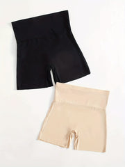 2 Pcs High Waist Boy Short Panties Seamless Elastic Tummy Control Shorts Women's