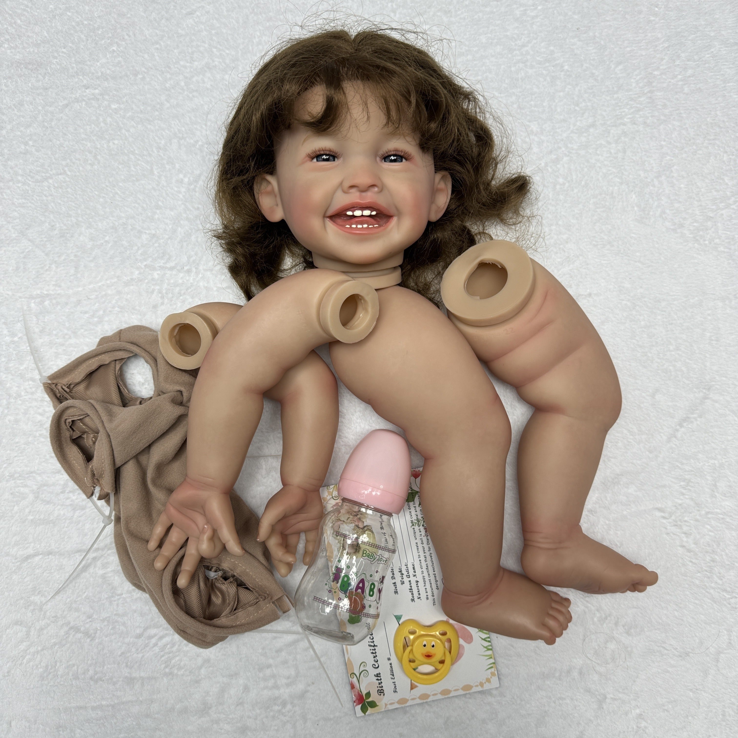 Artist Paint Reborn Doll Kit with Rooted Hair for Family Birthday Christmas
