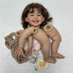 Artist Paint Reborn Doll Kit with Rooted Hair for Family Birthday Christmas